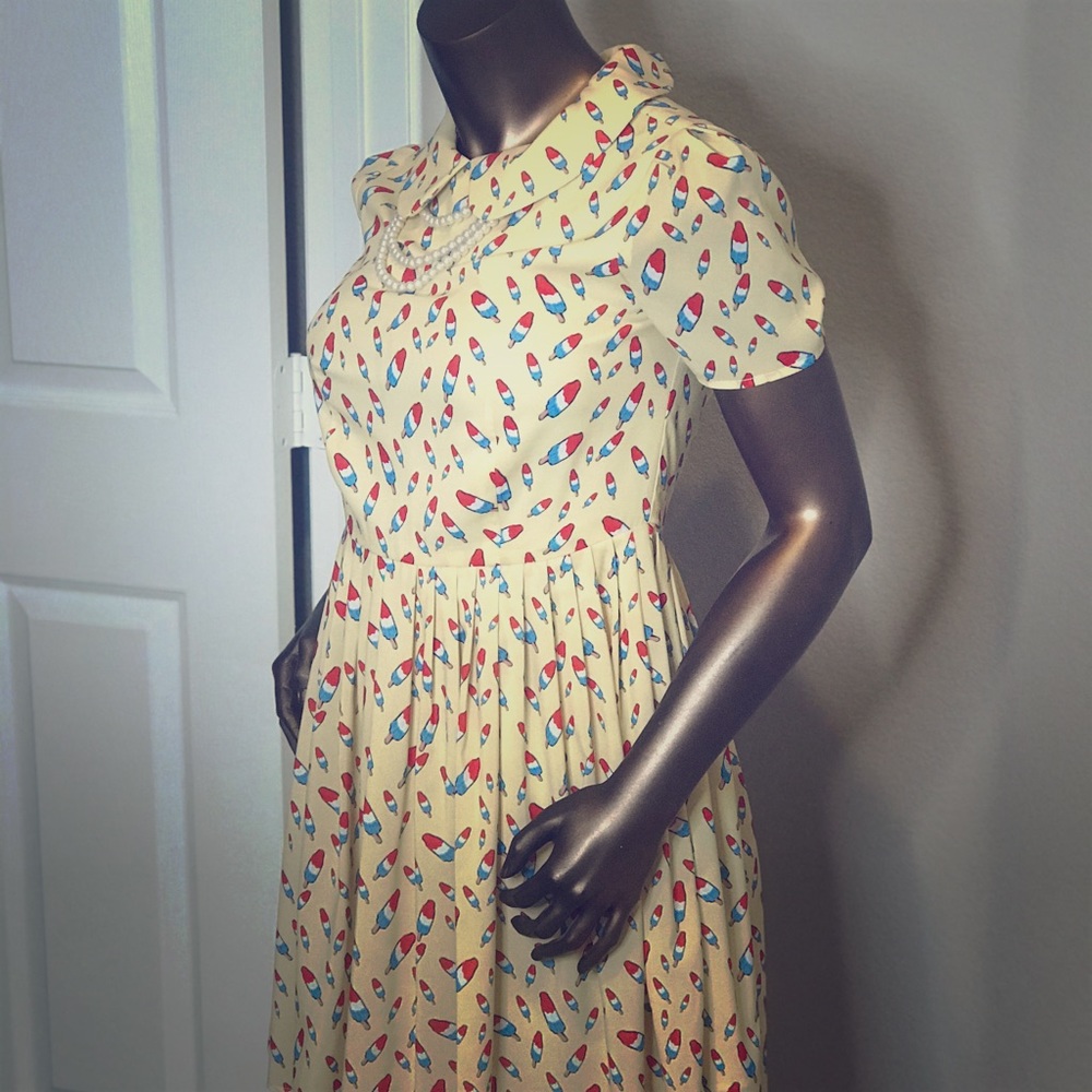 Vintage style rocket popsicle babydoll dress